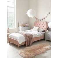 Very Home Freya Velvet Fabric Single Kids Bed Frame And Headboard With Mattress Options (Buy & Save!)