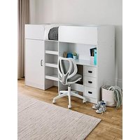 Very Home Jackson High Sleeper Bed With Wardrobe, Desk And Mattress Options