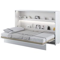 Cadillac Horizontal Wall High Gloss Small Double Bed In White