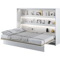 Cadillac Horizontal Wall High Gloss Double Bed In White