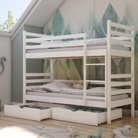 Newry Wooden Bunk Bed With Foam Mattress In Matt White