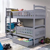 Ipswich Wooden Bunk Bed With Bonnell Mattress In Matt Grey