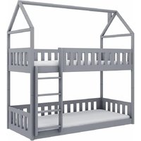 Pecos Wooden Bunk Bed With Foam Mattress In Grey