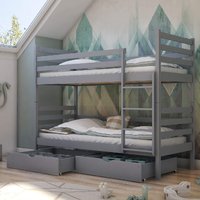 Newry Wooden Bunk Bed Without Mattress In Matt Grey