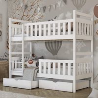 Meaford Wooden Bunk Bed Without Mattress In Matt White