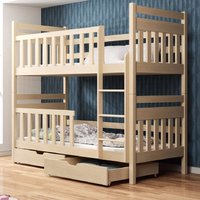 Meaford Wooden Bunk Bed With Foam Mattress In Pine