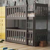 Keller Wooden Bunk Bed With Foam Mattress In Graphite