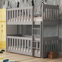 Keller Wooden Bunk Bed With Bonnell Mattress In Matt Grey