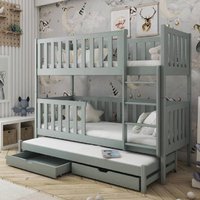Lampe Wooden Bunk Bed Without Mattress And Trundle In Grey