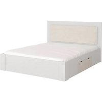 Albany Wooden Divan King Size Bed In Silk And White With LED