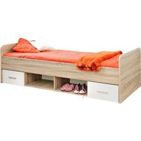 Dania Kids Single Bed Drawers In Matt White And Sonoma Oak