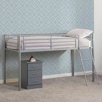 Kyoto Metal Mid Sleeper Bunk Bed In Silver