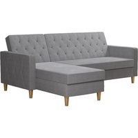 Lahaina Fabric Sofa Bed With Oak Legs In Light Grey