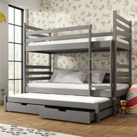 Thorsby Wooden Bunk Bed Bonnell Mattress And Trundle In Graphite