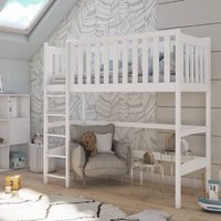 Lititz Wooden Bunk Bed Without Mattress And Ladder In White