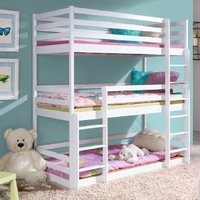 Thirroul Wooden Triple Bunk Bed With Bonnell Mattress In White