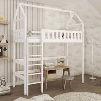 Ozark Wooden Bunk Bed Without Mattress And Ladders In White