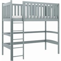 Lititz Wooden Bunk Bed Without Mattress And Ladder In Grey