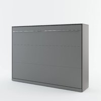 Cadott Wooden Horizontal Wall Double Bed In Matt Grey