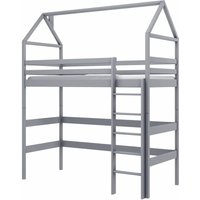Goleta Wooden Bunk Bed With Foam Mattress And Ladder In Grey