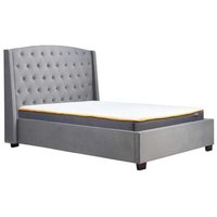 Beckley Fabric King Size Bed In Grey