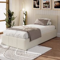 Eltham End Lift Fabric Ottoman Single Bed In Natural