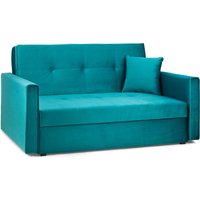 Viola Plush Velvet 2 Seater Sofa Bed In Teal