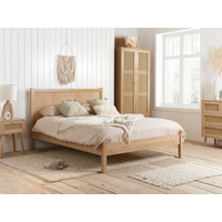 Birlea Croxley Rattan Bed King Size Oak Wooden Bed