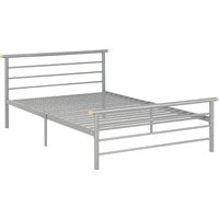 Osaka Metal Small Double Bed In Silver