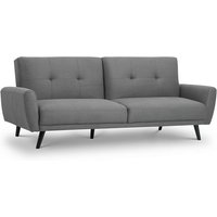 Macia Fabric Sofa Bed In Mid Grey Linen With Wooden Legs