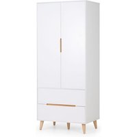 Abrina Wooden Wardrobe In Matt White And Oak