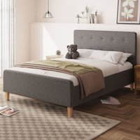 Alkham Fabric Ottoman Storage Double Bed In Dark Grey