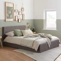 Beano Fabric Ottoman King Size Bed In Grey