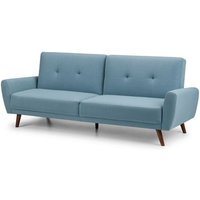 Macia Linen Compact Retro Sofabed In Blue