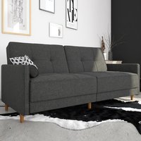Abilene Fabric Sofa Bed With Oak Legs In Grey