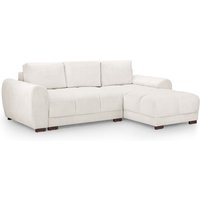 Aztec Plush Velvet Corner Sofa Bed In Cream