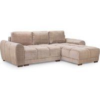 Aztec Plush Velvet Corner Sofa Bed In Mocha