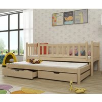 Alcoa Wooden Day Bed With Foam Mattress And Trundle In Pine