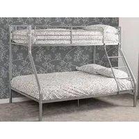 Seconique Tandi Silver Metal Triple Bunk Bed Frame - 3ft Single and 4ft6 Double