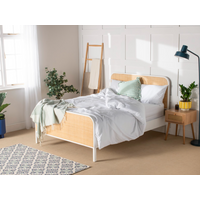 Snuggle Beds Clementine Rattan Bed Double White Wooden Bed