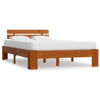 Absecon Wooden Small Double Bed In Honey Brown