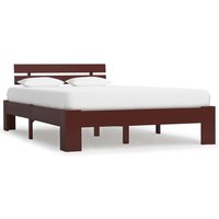 Absecon Wooden Small Double Bed In Dark Brown