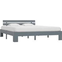 Absecon Wooden King Size Bed In Grey