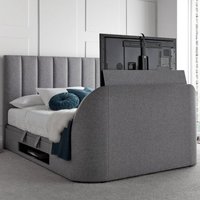 Milton Fabric Ottoman Storage Super King Size TV Bed In Grey