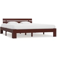 Absecon Wooden King Size Bed In Dark Brown