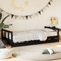 Berwyn 90x200cm Wooden Children Daybed In Black