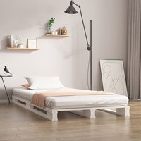 Urika Solid Pine Wood Single Bed In White