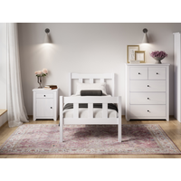 LPD Furniture Havana Single White Wooden Bed