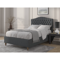 British Bed Company Alice Super King Plush Velvet Charcoal Fabric Bed
