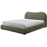 Wayne Fabric Double Bed - Olive
